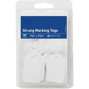 Strung Marking Tags with String Attached, Gift Tags with String Attached, 1.75 x 1.09 in, Pack of 100 (6732)