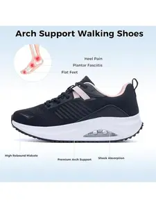Womens Arch Support Walking Shoes Orthotic Fashion Sneakers Tennis Shoes for Plantar Fasciitis Pain Relief US 5.5-11