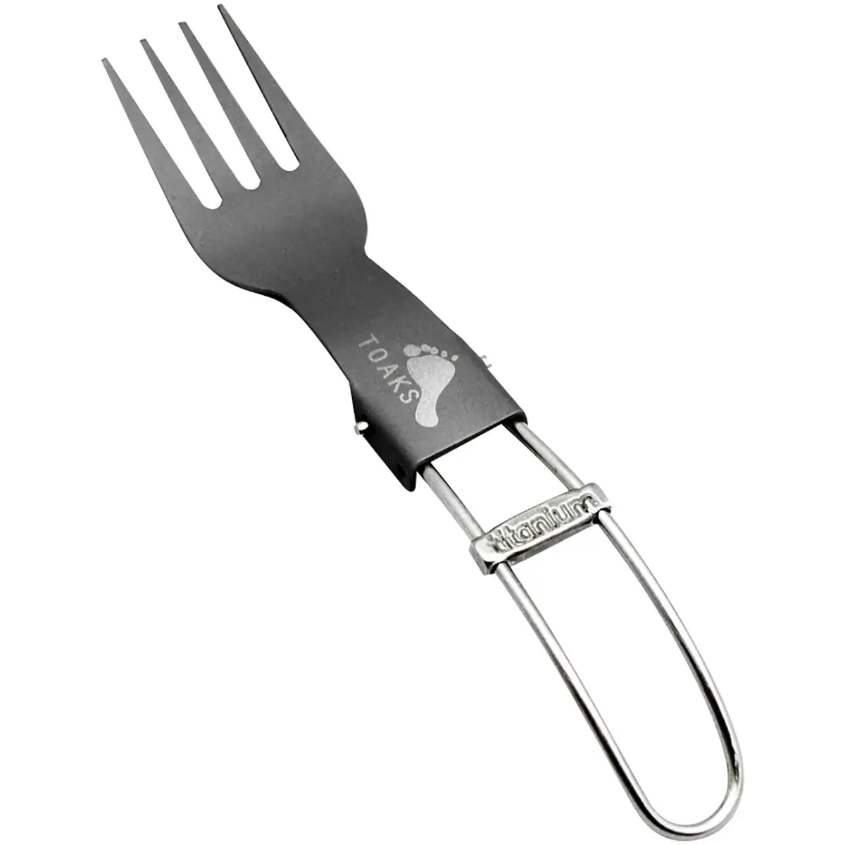 TOAKS Titanium Folding Fork for Outdoor Camping - Silver, Folding Ability, Portable, Cutlery, Long-Lasting, Space-Saving