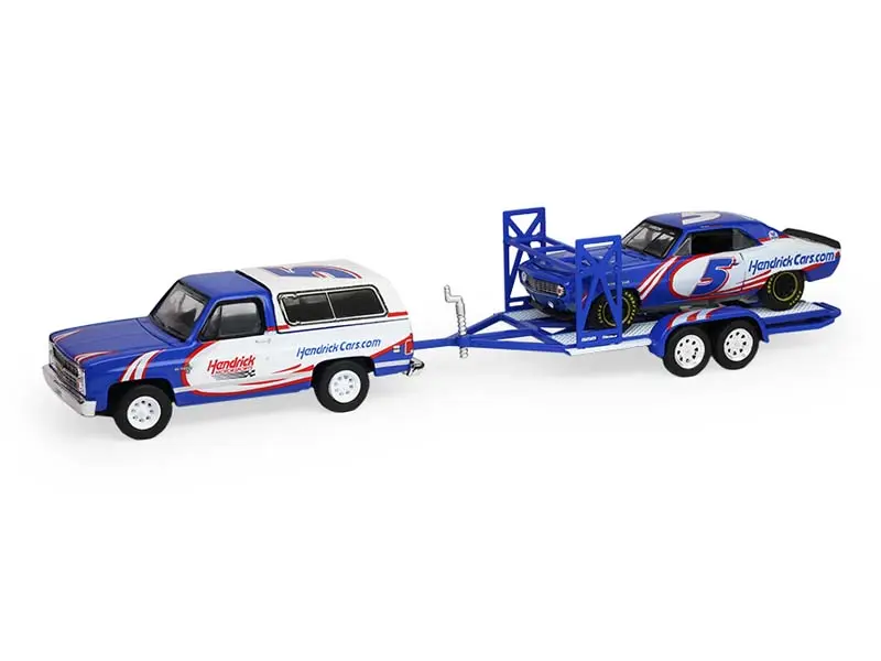 1986 Chevrolet K5 Blazer Silverado and 1969 Chevrolet Camaro – Hendrick Motorsports (Racing Hitch & Tow Series 6) Diecast 1:64 Scale Model - Greenlight 31190C