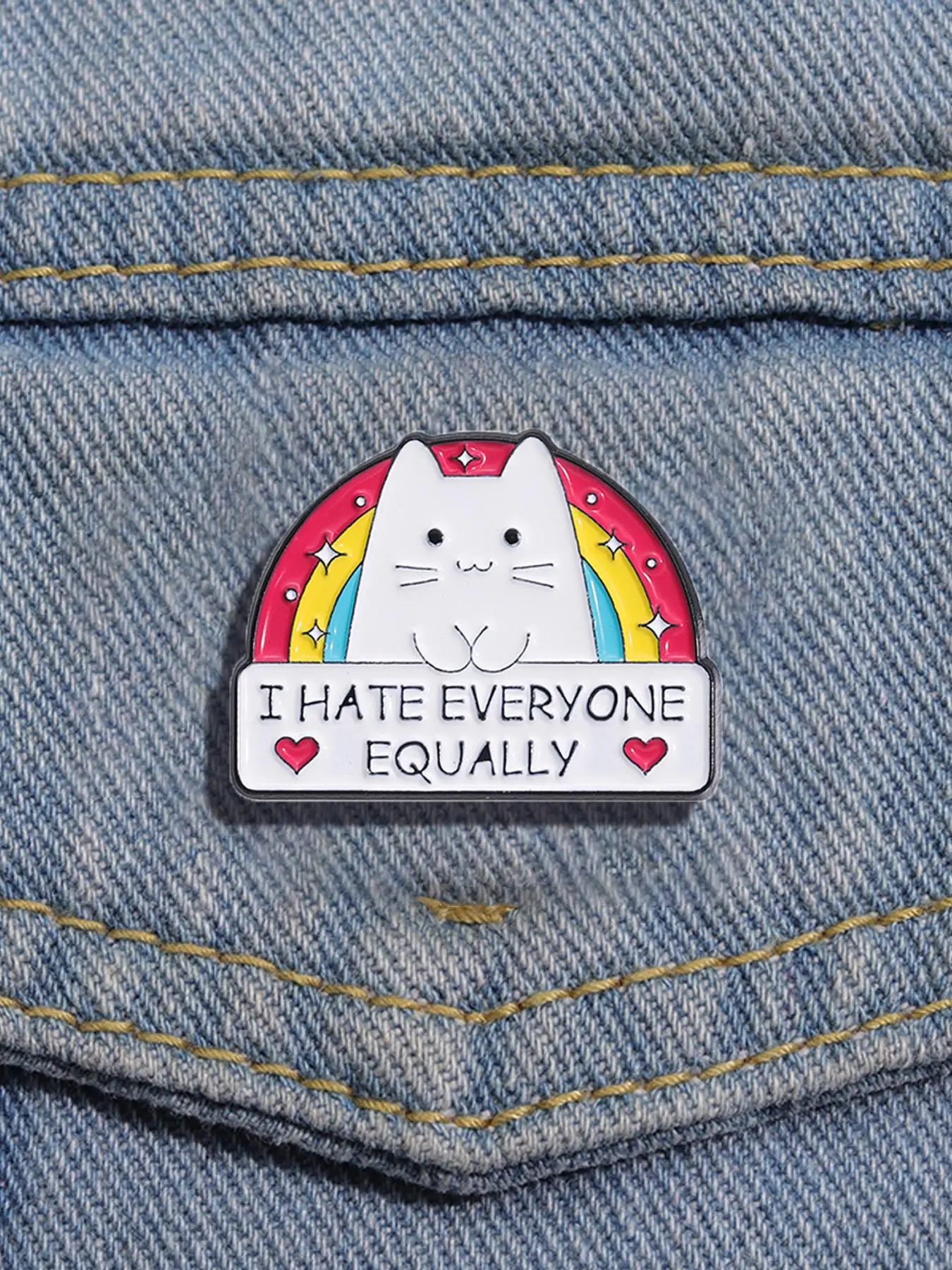 Cute Cat Design Brooch, Fashion Brooch for Daily Clothing Decor, Fashion Brooch for Daily Clothing Decor, Pride 2025, LGBTQ, Trendy All-match & Exquis