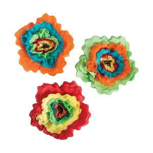 15" Fiesta Tissue Paper Flowers Party Decorations - 12 Pc.