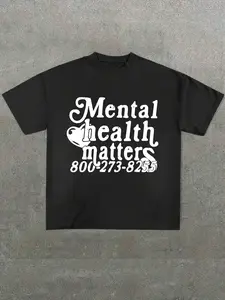 Men's Loose-Fit Casual Knitted T-Shirt, Round Neck, Dollar Money Print, Thin Fabric, Summer Wear, Unisex Street Style, Daily Fashion, One Piece, Streetwear