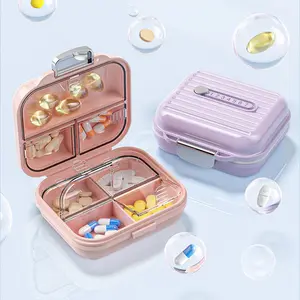 Portable Pill Box for Daily Meals, Outdoor Travel, Sealed and Light-Proof Medicine Organizer, Seven Days a Week, Travel Pill Organizer, Small Portable Daily Pill Box for Vitamins and Supplements