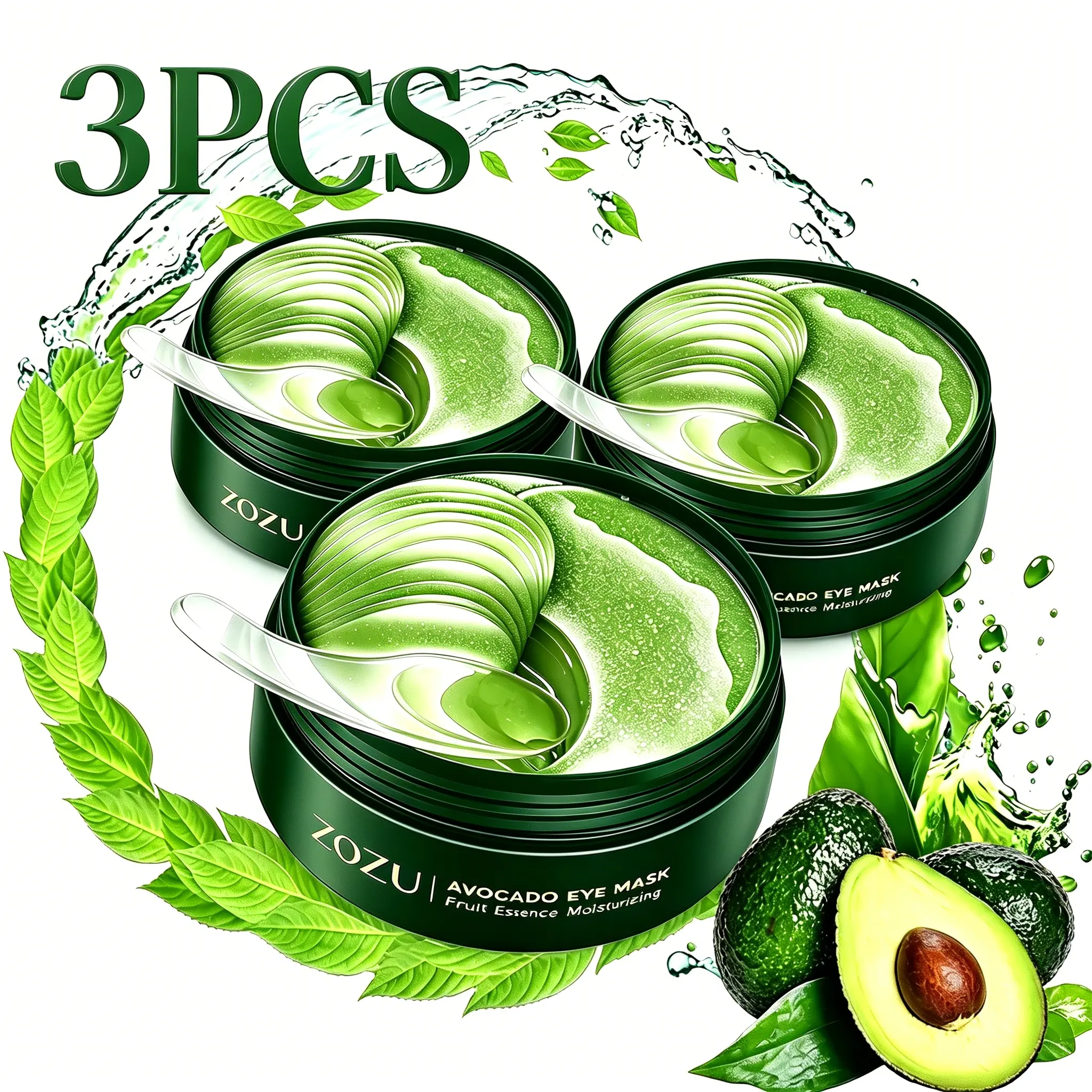 90pairs Avocado Hydrating Under Eye Gel Pads, Moisturizing Eye Mask for Dark Circles & Eye Bags, Gentle Daily Eye Care Skincare Gift，   nette  eye patches puffiness reducer