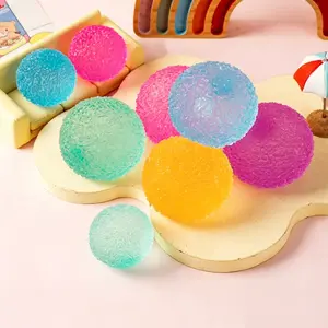 Handmade Crystal Mochi Ball Squishies, Soft Stress Relief Fidgeting Toy, Anxiety Fidgets Sensory Play Set for Relaxing & Gifting