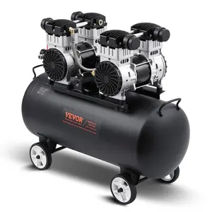 VEVOR Air Compressor, 20 Gallon Steel Tank, 4HP 10.6 CFM@90 PSI Oil Free Air Compressor & Max.125PSI Pressure, 78dB Ultra Quiet Portable Compressor, for Auto Repair, Tire Inflation, Spray Painting