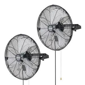 【Spotlight Day】VEVOR Wall Mount Fan, 18 in Wall Mounted Hanging Fan, 3-Speed, Long Airflow Distance, Adjustable Rotation Angle, Mechanical Control, Powerful for Industry, Commercial, Garage, Workshop, Gym, 2 Pack