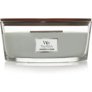 LAVENDER CEDAR Ellipse HearthWick Flame Scented Candle by WoodWick