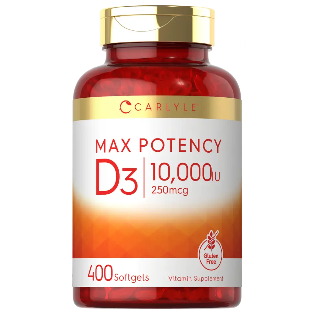 Carlyle Vitamin D 10000 IU 400 Softgels | Value Size | Max Potency | Non-GMO, Gluten Free Supplement