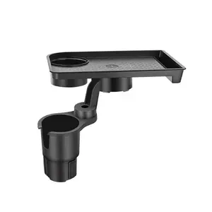 Universal Car Cup Holder Tray, Minimalist Design, Dual Layer for Phone and Coffee, Perfect Companion for Commuting and Road Trips