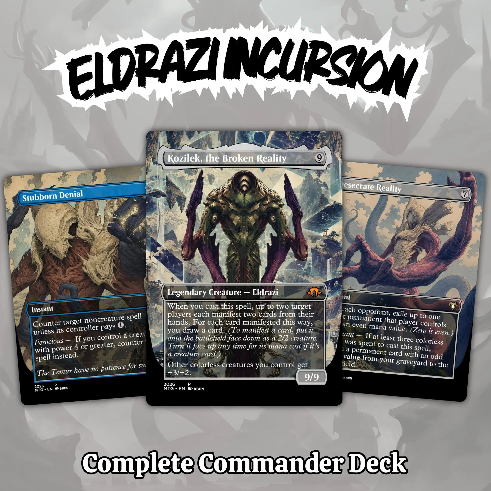 Eldrazi Incuzsion Commander Deck | Proxy 100 Cards with Tokens | Ready to play | Perfect Gift for Fans and Collectors