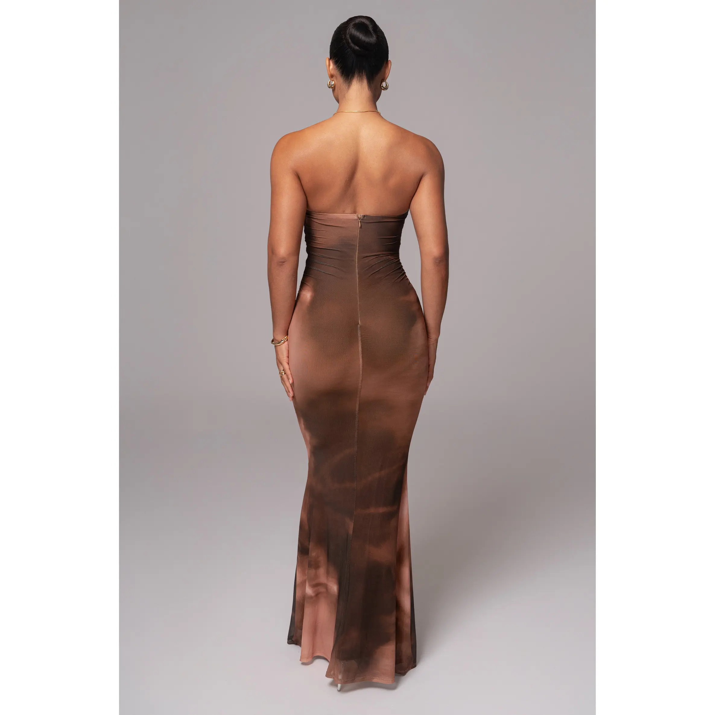 black abstract bethany strapless maxi dress JLUXLABEL Bethany Strapless Maxi Dress in Black