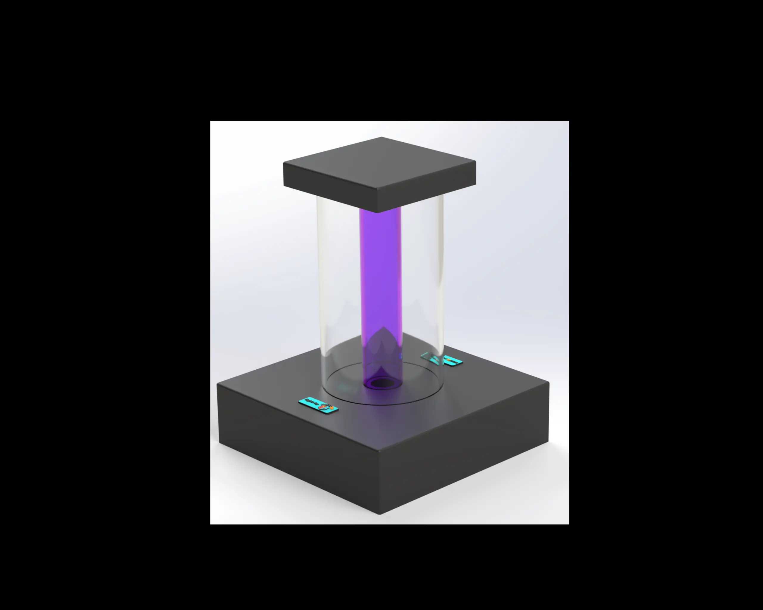1’ Square Fillable Colored Tube Table LED Light