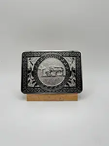 Buckle- Silver With Black Cowboy Praying Buckle- Silver With Black Cowboy Praying