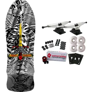 Powell Peralta Skateboard Complete Geegah Skull and Sword Silver Foil Old School Reissue
