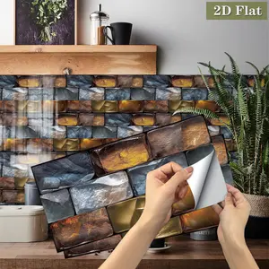 Vintage Stone Pattern Wall Sticker, Self-adhesive Wall Decal, Waterproof Wall Decor for Home Living Room Bedroom Kitchen, Ornaments