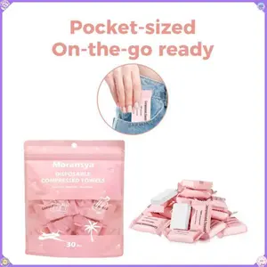2026 New Model 1 pack of 30 pieces - 5 packs of 150 pieces Compressed Towel Sheets Disposable Face Towels Suitable for travel, camping, hiking. Suitable for home use, camping, hiking, travel, picnics, and gym workouts. Very suitable for carrying around