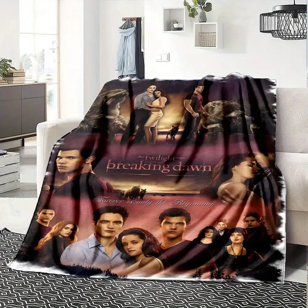 Twilight-Themed Movie Blanket - Soft Flannel Movie-Themed Blanket, All-Season Comfort, Suitable for Bedroom, Travel, Movie-Themed Blankets, Twilight-Themed Blankets