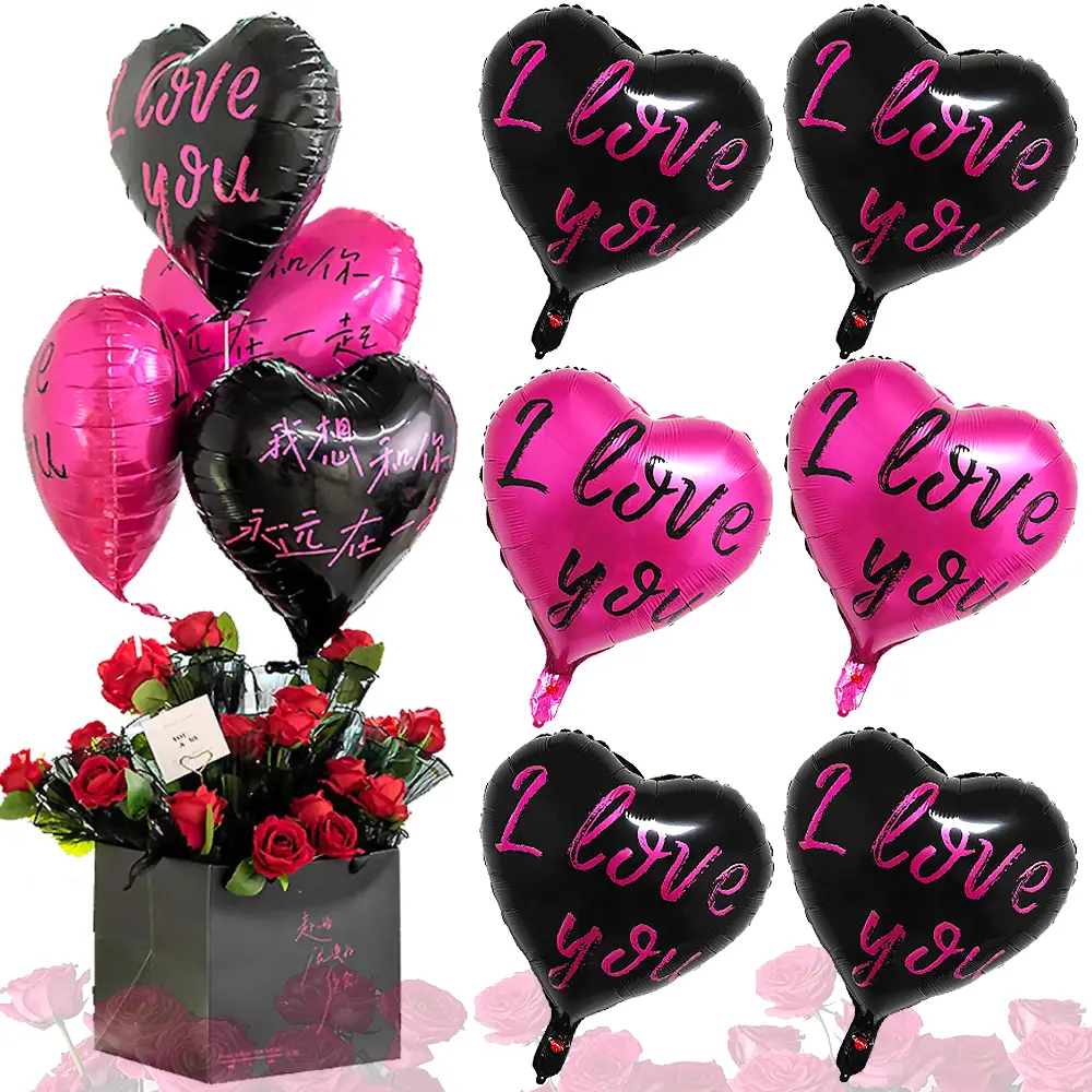 18-Inch Heart-Shape Aluminium Film Balloons, Metallic Hydrogen-Float Festive & Party Supplies, Room Decor Accessories for Valentine’s Day, Burst-Resistant Home Supplies