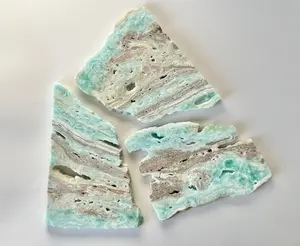 Blue aragonite slab