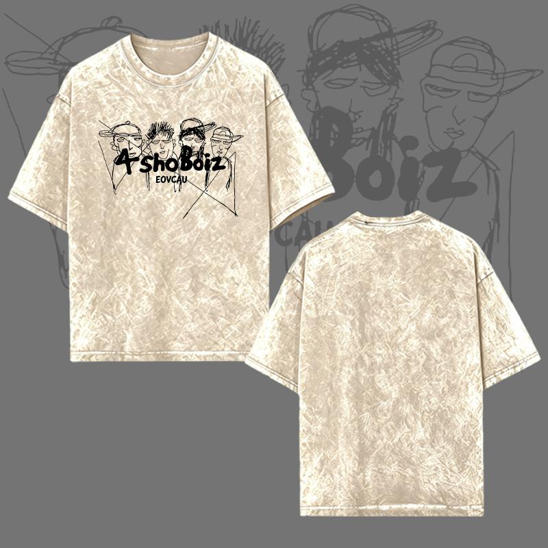 [EOVCAU][Sale Up To 60%]Lngshot Kpop Boy Group Shirt, Gen 5 Kpop shirt, Kpop Inspired T-Shirt, Gift for Women Men，4shoBoiz Vintage Acid Wash Oversized Tee - Streetwear Hip-Hop Sketch Graphic T-Shirt，Y2K Aesthetic Rap Group Graphic Tee #HipHopStreetwear
