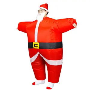 Adult Christmas Sumo Inflatable Costume, Adult Size (Suitable for 155 - 180cm), with Fan and Battery Box (Batteries Not Included), Fun Funny Prop Costume for Christmas Parties / Mall Warm - up Events / Family Gatherings