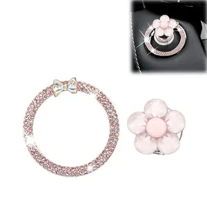 Push Start Button Cover, Flower  Accessories,   Decor & Accessories for Women -   Choice ( Flower & White Butterfly)