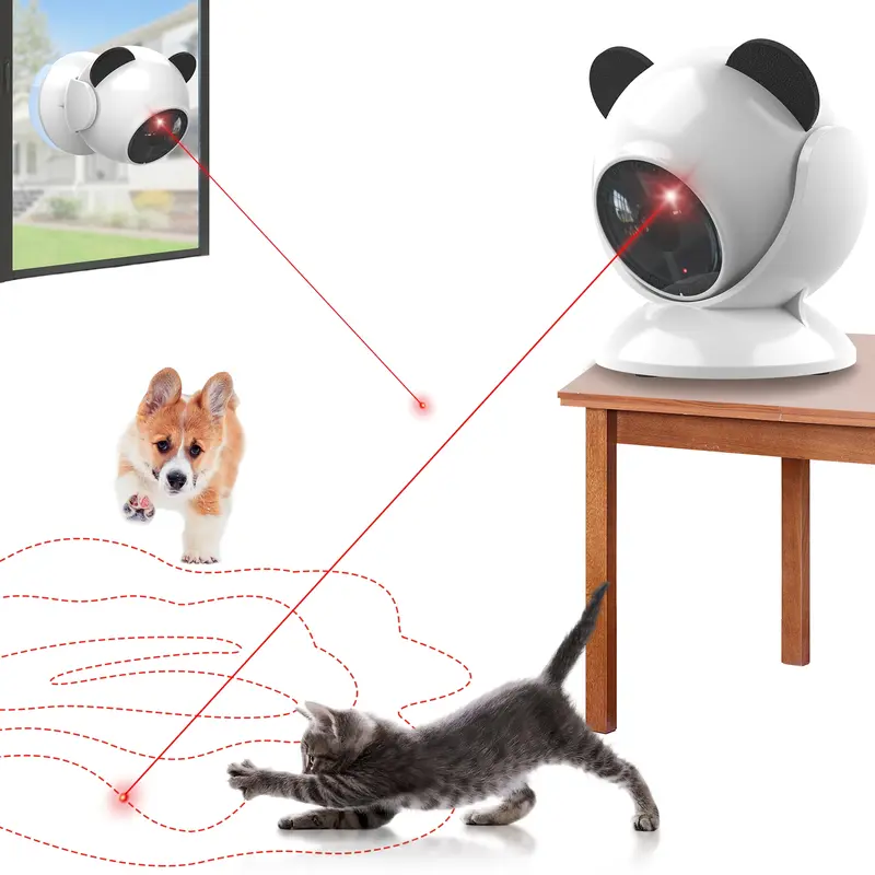 BENTOPAL Laser Cat Toys for Indoor Cats, Automatic Interactive Cat Laser Pointer with Truly Random Trajectory, Suction Cup Design, Whisper Quiet Operation, Hands-Free Rechargeable Cat Toy for Kittens & Dogs