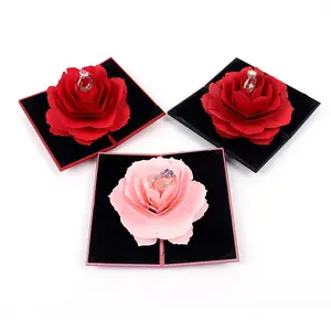 Creative Valentine's Day, Proposal & Wedding Jewelry Gift Box – Forever Paper Flower Petal Rose Ring & Necklace Box for New Year Party & Home Decor christmas  tree christmas activity