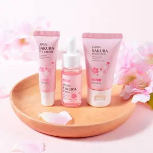 Must-Have Japanese Cherry Blossom Moisturizing Set! Serum+Eye Cream+Face Cream, Hydrate & Brighten