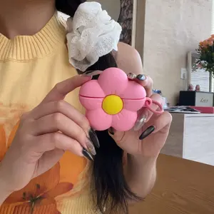 1 pink flower earphone case,Cute wireless Bluetooth earphone case, drop resistant, durable and stylish accessory, suitable for AirPods pro3/1/2/3/4/pro/pro2(Different models may have different shapes)