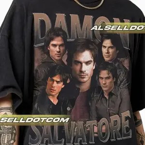 Damon Salvatore Vintage Shirt, vampire diares merch, team damon shirt, gift for fan ILH