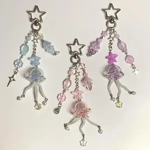 jellyfish keychain   Religious Key Rings Elephant For Women Men Friendship Gift Handbag Decoration