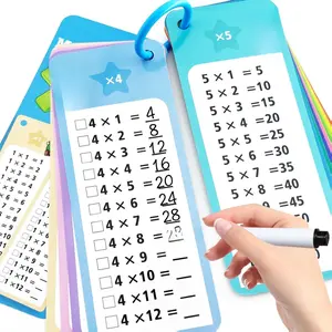 1-12 Multiplication Flash Cards, Large Math Table Flashcards, Including 15 Cards, 2 Dry Erase Markers, 1 Rings, Educational Times Table Flashcards for Classroom Home, for 1st to 3rd Grades