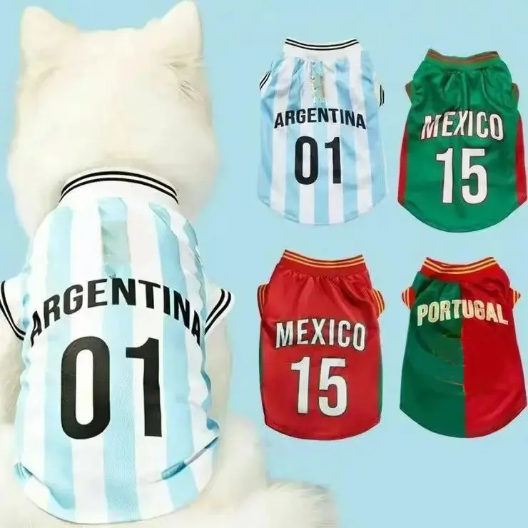 Dog & Cat Cute Sports Jersey, Breathable Mesh Keeps Cool Football Fashion Outfit, Soccer Jersey Vibe for Game-Day Fun Team Colors Summer Vest, XS-XXL, Cooling Effect