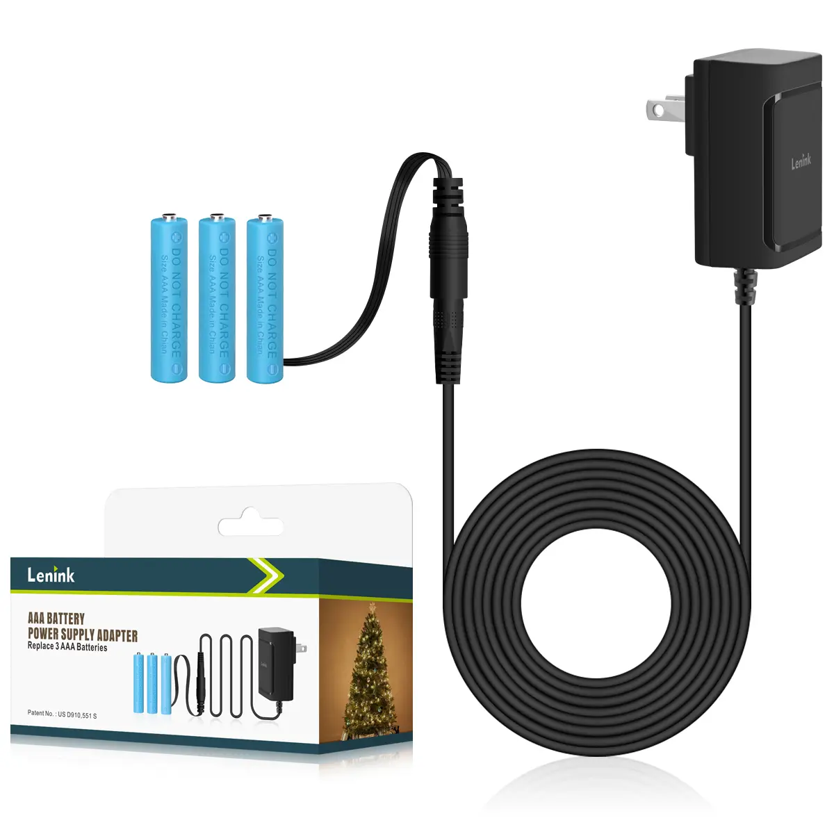 Lenink AC Power Supply Adapter for AAA Battery,Replace 3 AAA Battery,Black