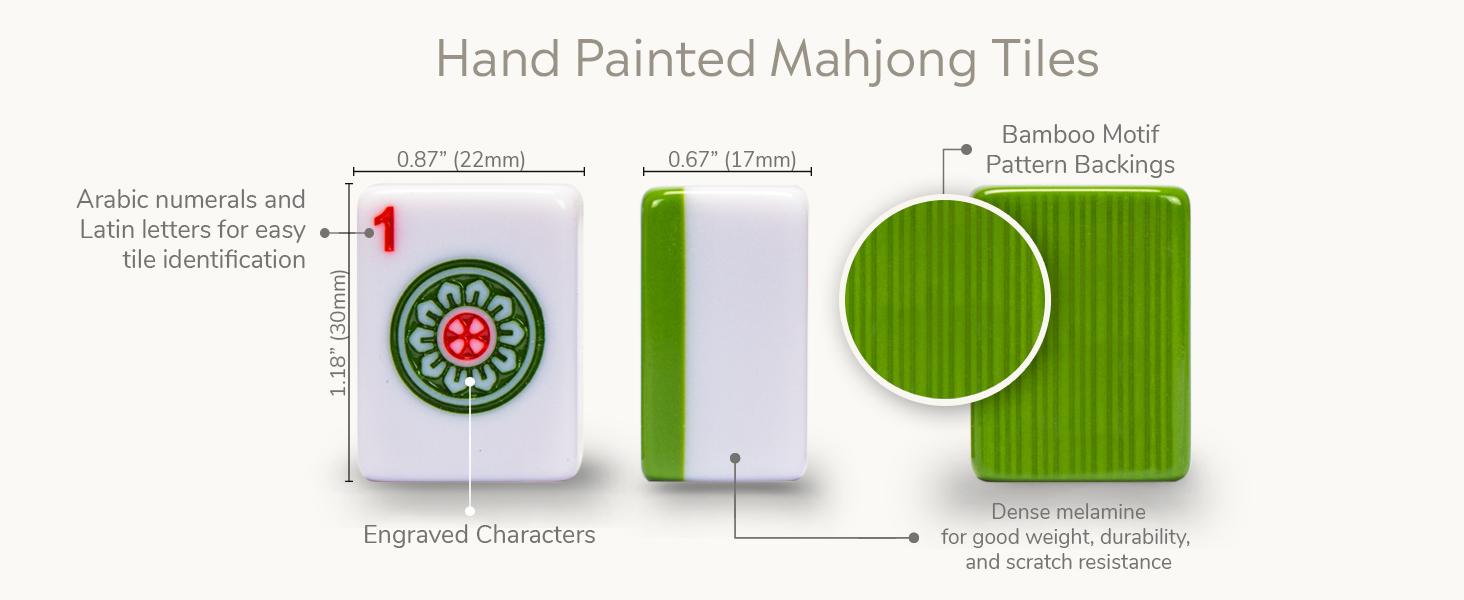 Yellow Mountain Imports Chinese Mahjong Set – Rouge Oasis – 146 Small Tiles for Chinese-Style Play