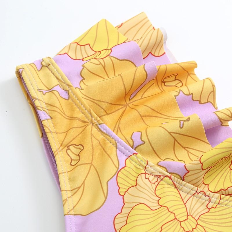 Sexy 3 Piece Push Up Bikini Set Swimwear Skirt Women Vintage Ruffle High Waist Swimsuit Beach Summer Bath Suit Dres