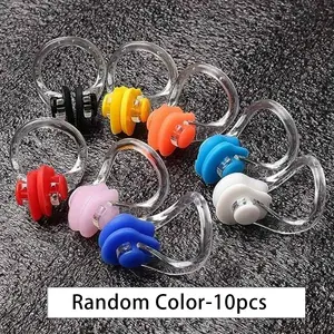 10pcs Swimming Nose Clip - Soft Silicone, Comfortable & No Pressure, Anti-choking, Special Accessory for Swimming Training, Universal for Kids & Adults, Swimming Accessories