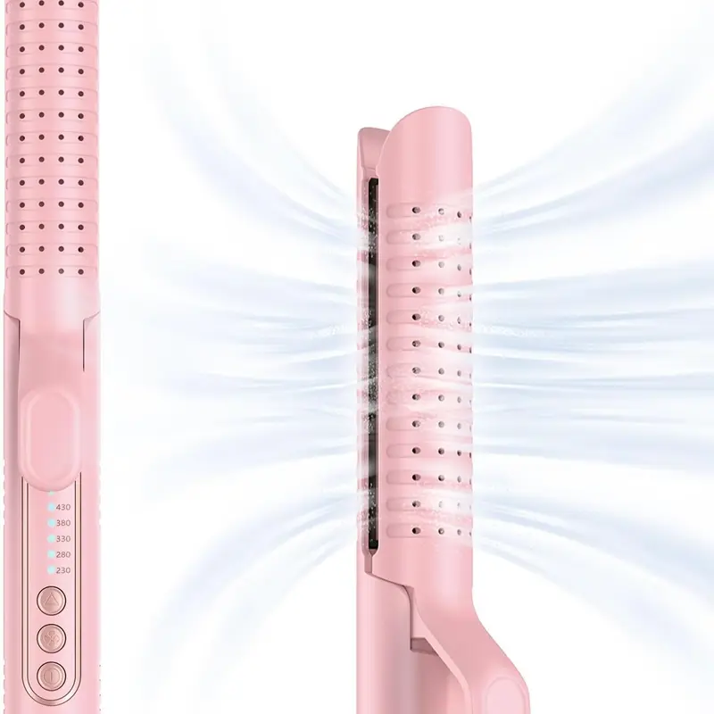 Unisex Plug-Powered 2-in-1 360° Airflow Styler Hair Tool (US), 1.5in ABS Titanium Straightening Iron with Ionic Cool Air for Bouncy Curls, Dual Voltage Curls & Straightens Hair Tool
