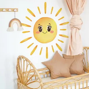 Sun Pattern Wall Sticker, Self Adhesive Wall Decal, Decorative Sticker for Home Living Room Bedroom Bathroom, Decoration Items, Ornaments