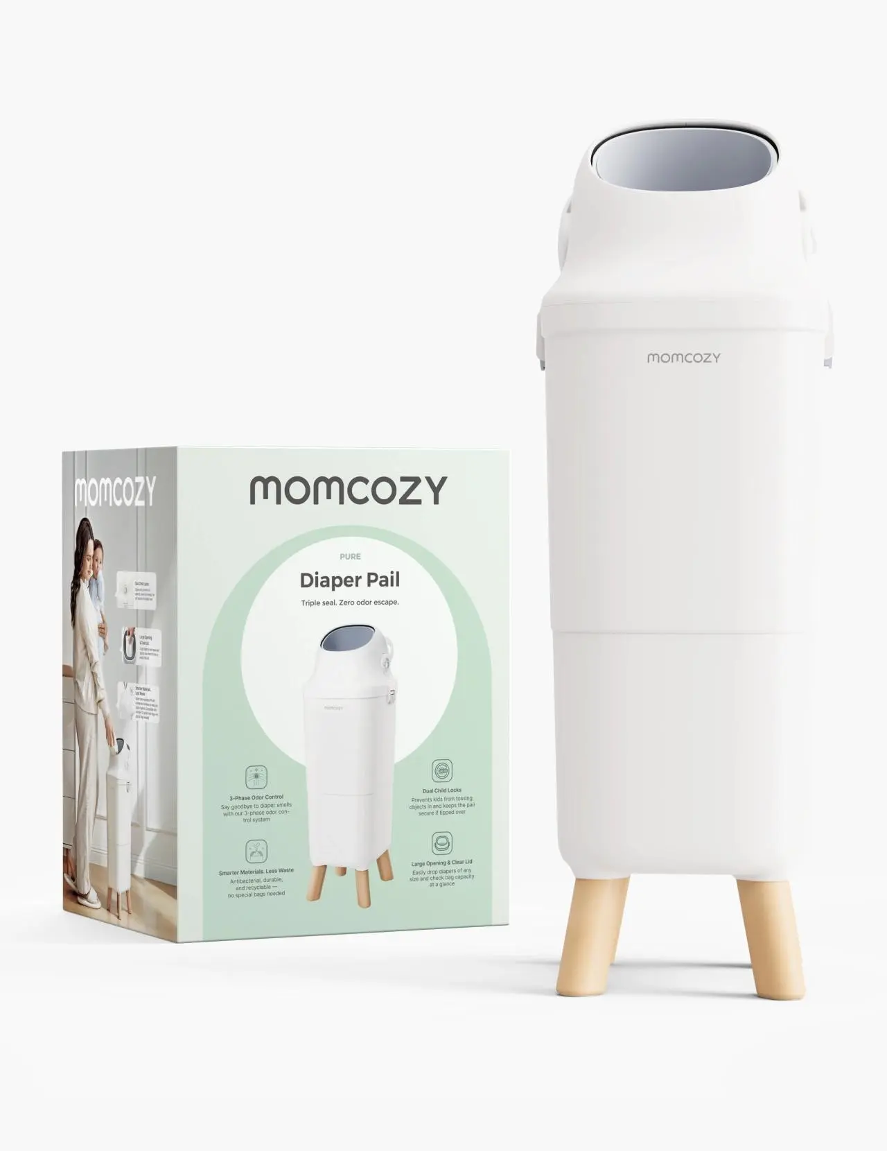Diaper Pail – Odor-Locking Waste Disposal for the Modern Nursery Designed for parents navigating the daily realities of diaper changes, this diaper pail transforms how nurseries manage waste. DP01