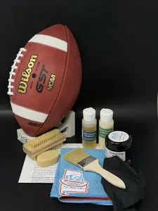 Brand New Wilson GST Red Leather Football + LBC Football DIY Game Prep Kit