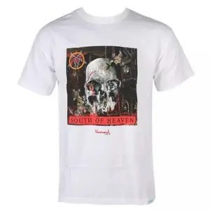 SLAYER Diamond South of Heaven Men’s T-Shirt – Thrash Metal Band Tee White Graphic Rock Shirt