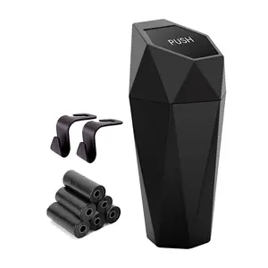 Car Trash Can Cup Holder with 2 ABS Hooks & 90Pcs Trash Bags - Leakproof, Home & Bedroom Accessories