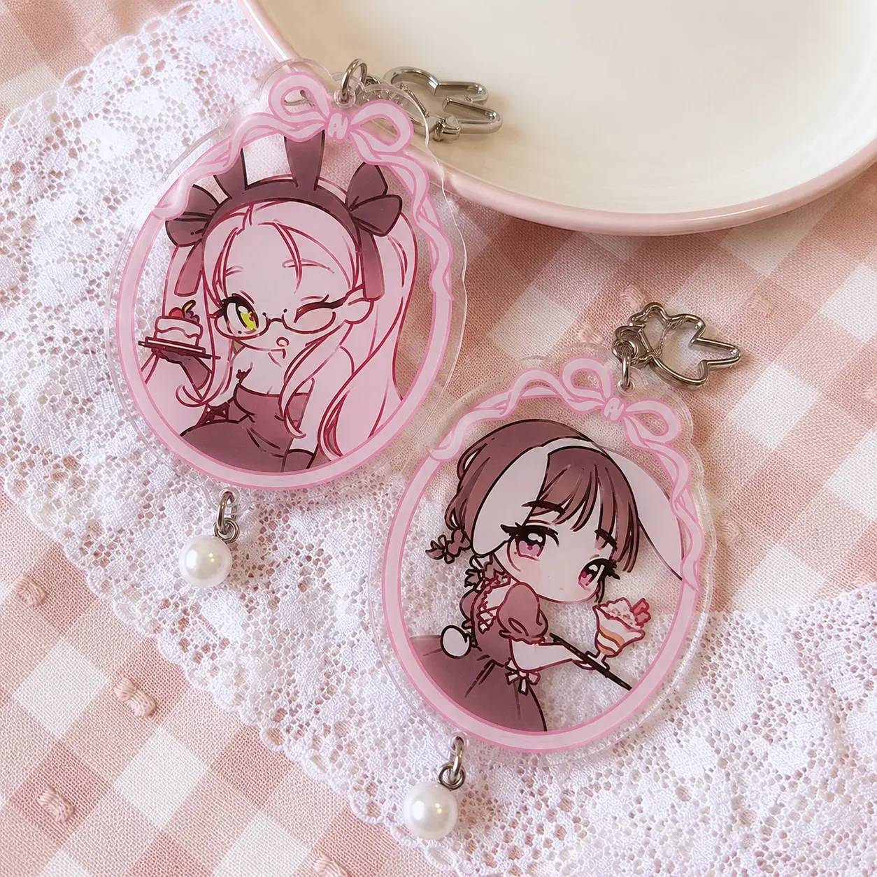 ALIEN STAGE Bunny Cafe Acrylic Keychains Bags Accessories Birthday Gifts for fans