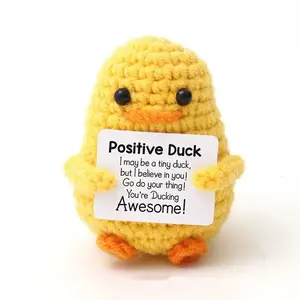Handmade Duck Plush Toy, Positive Encouraging Message, Inspirational Gift for Kids and Adults, Cute Motivational Desk Companion