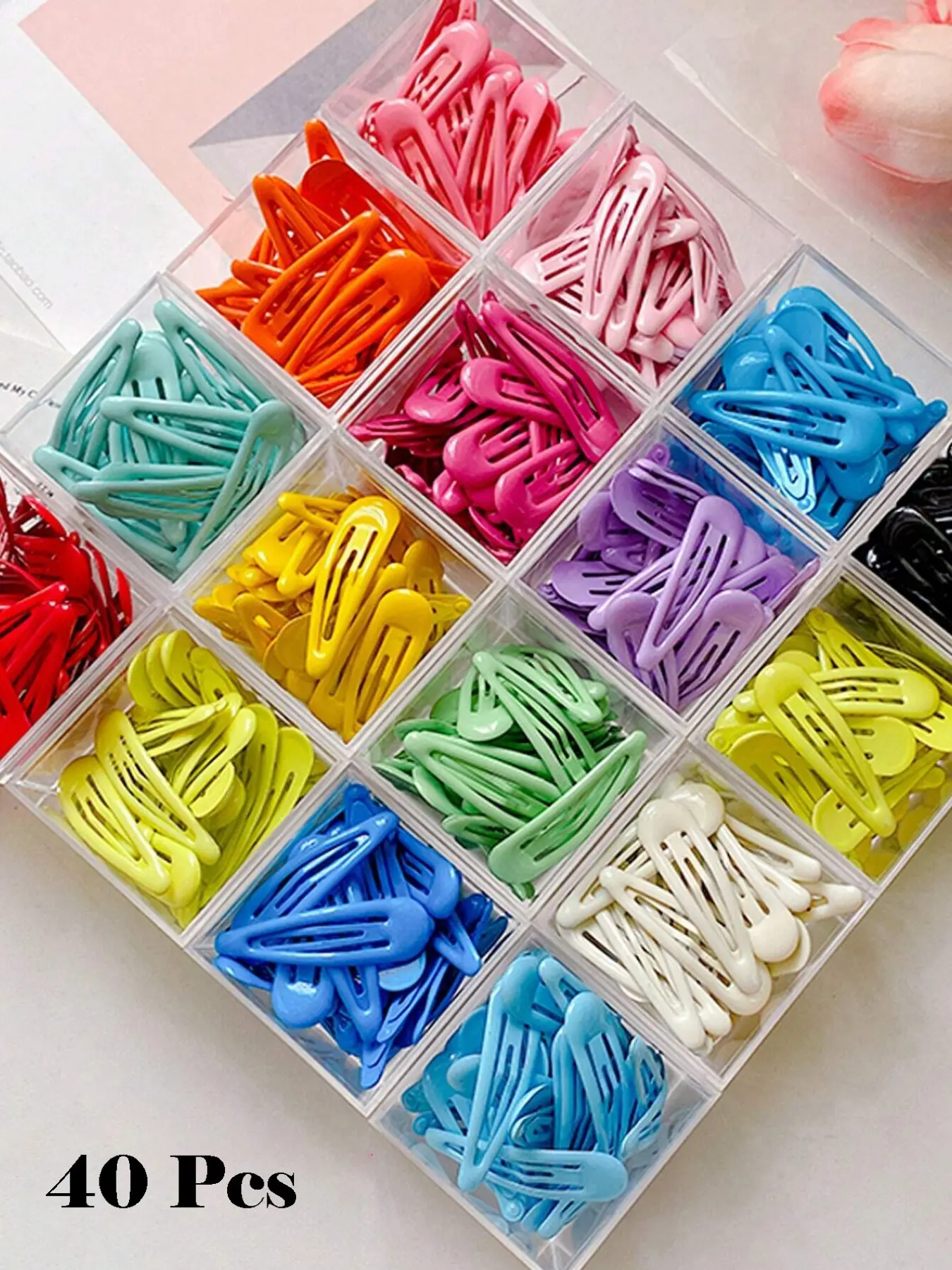 40-Pack Kawaii Hair Clips, Sweet Candy Color Side Clips, Simple Design Hair Accessory for Adults, Kids & Students