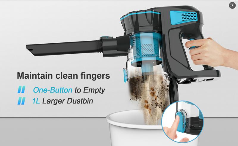 [FebFaves] V770 Cordless Stick Vacuum Cleaner, 25Kpa Strong Suction, 45 Mins Runtime, 6-in-1 Lightweight Stick Vacuum，Anti-Tangle Brush for Home Pet Hair Hardwood Floor Carpet Cleaning